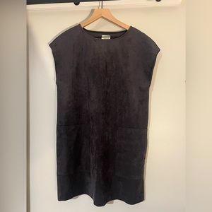 NWT ARTIZIA WILFRED FREE FAUX SUEDE NORI DRESS IN GREY/BLACK SIZE SMALL